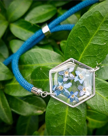 Bransoletka na sznurku z niezapominajkami, Figa handmade accessories