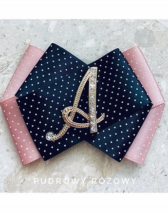 Brosza Personalizowana ze złotą Literką A, Pudrowy Różowy