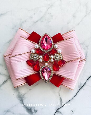 Brosza z kryształami w kolorze różowym    New, Pudrowy Różowy