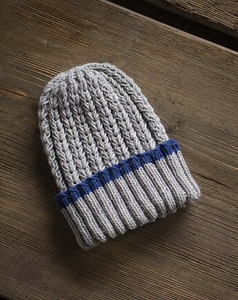 Czapka zimowa damska - 100% merino - handmade, cisza kolektyw