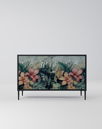 HEAVENLY BLOOM Komoda 2-drzwiowa korpus Czarny Noga szpilka czarna, SPACEREBELS