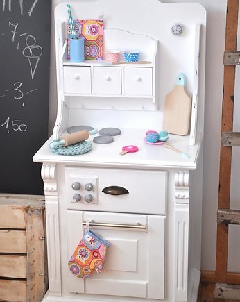 Drewniana kuchenka retro dla dzieci - pastel, Cotton Art Wood