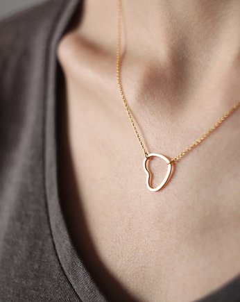 16k Gold Plated Open Heart Necklace, Le Boho Bleu