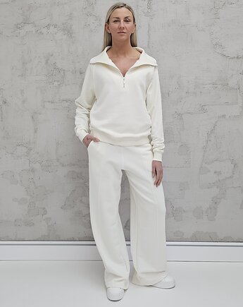 Kissa wygodny komplet z rozpinaną bluzą  Cream, Ablush