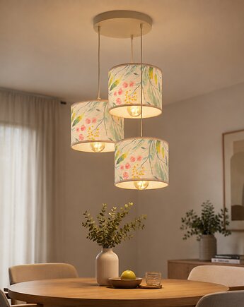 Luksusowa lampa wisząca abażur kwiaty, SkyLighting