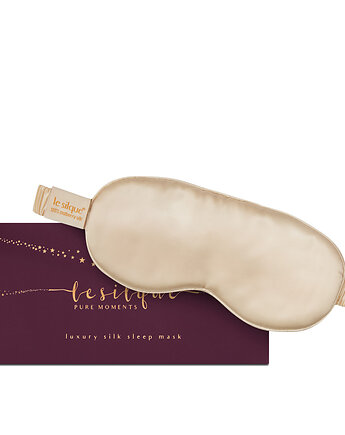 LE SILQUE Opaska na oczy z jedwabiu - yellow beige, Le Silque