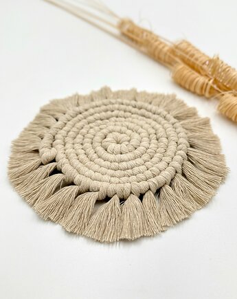 Podkładka makramowa Jasny beż, wu handmade