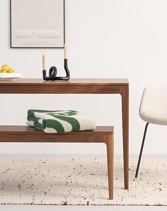 HYGG - Zestaw do jadalni stół i ławka z litego drewna orzechowego, Mo Woodwork