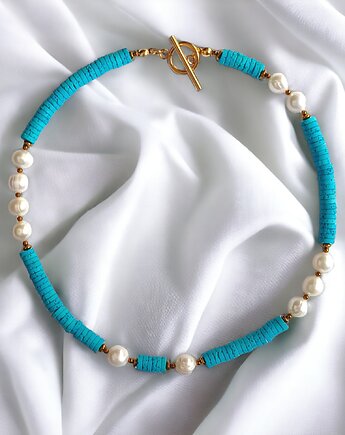 Naszyjnik : kolekcja summer ocean :: PERŁY & LAWA turkusowa, kaktusia