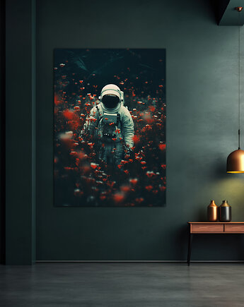 Kosmiczny spokój - Plakat - Druk - Astronauta, Abstrakcja, Surrealizm, Loft #5, Black Sapphire Art