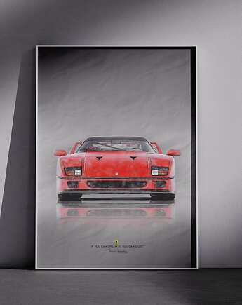Plakat Legendy Motoryzacji - Ferrari F40, Peszkowski Graphic