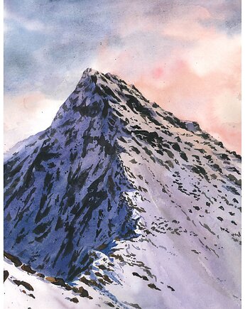 Plakat Świnica, Tatry - szlachetny wydruk Fine art (giclee), Katarzyna Wajda akwarela