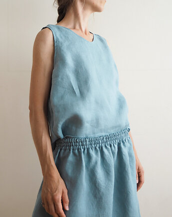 Top lniany 100%, szałwia, madebyjokpa