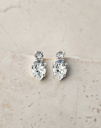 Eleganckie Kolczyki Ślubne Sztyfty GRACE, White Jasmine