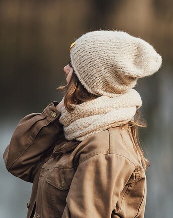 Delikatny cienki komin z alpaki ALPACZINA kolory, sploteka