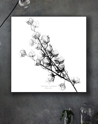 Cotton flowers print  50x50 cm, Margo Hupert
