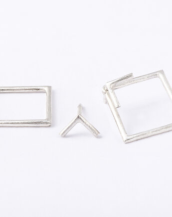 Kolczyki KWADRAT PODWÓJNY 1  / srebro, Magdalena Paszkiewicz Jewellery