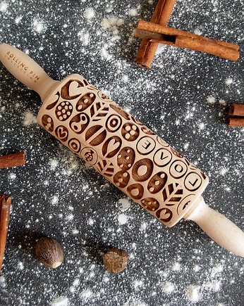 kuleczki- wałek grawerowany do ciastek, mały, Rolling Pin Collection