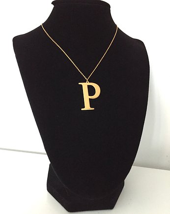 Pozłacany naszyjnik z literą P  pr. 925, VENA Jewellery