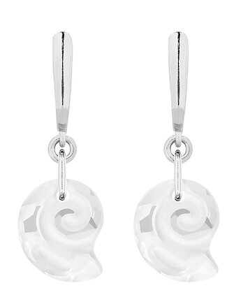 Srebrne kolczyki z muszelkami SWAROVSKI CRYSTAL, SOTHO