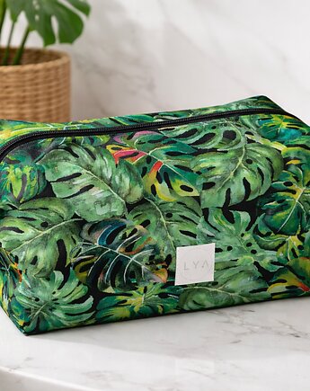 Kosmetyczka kuferek duża saszetka wodoodporna etui organizer liście monstera, Uszyciuch