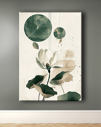 Magnolia - Obraz na płótnie - Druk Blejtrama - Chiński Orient, Zen #9, Black Sapphire Art