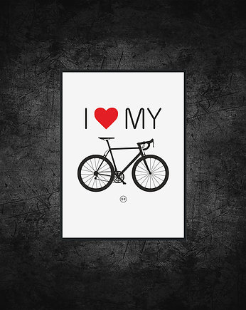 Plakat z rowerem. I love my bike, studioixi
