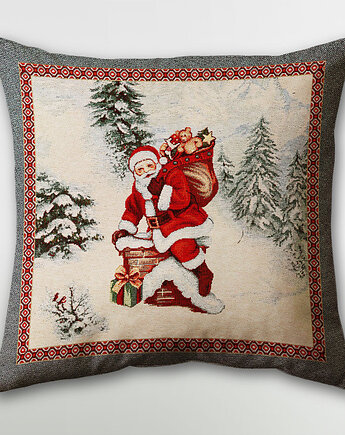 Poduszka gobelinowa na gwiazdkę z Mikołajem, MOJAMAJA