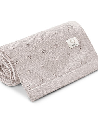 Koc z wełny merino Jersey Szarobeżowy, YOSOY