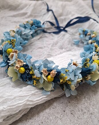 Wianek na głowę z stabilizowana hortensji, Mudryk Viktoria Dried Flowers
