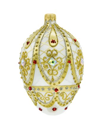 Bombka choinkowa: Ekskluzywne jajo Faberge z kamieniami: białe, Syn Bombkarza