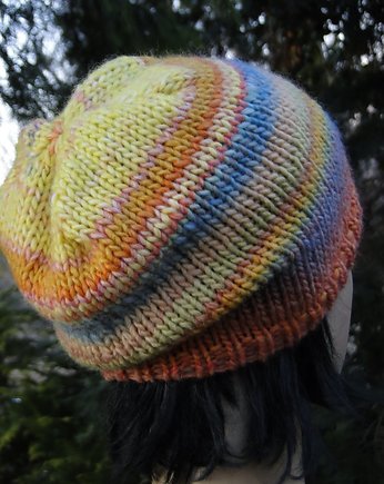 ombre z cytryną / czapka, agat handmade