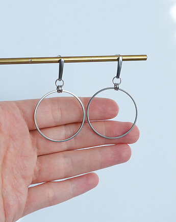 Stalowe kolczyki z dużymi kołami, AT NOON