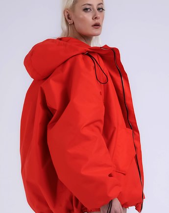 Kurtka bomber hoodie oversize red, OSOBY - Prezent dla przyjaciółki