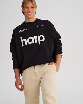 Bluza bez kaptura LOOSE FIT black HARP męska, HARP TEAM