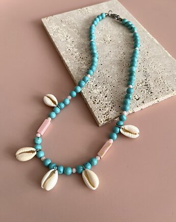 Naszyjnik Shellia z muszelkami, howlitem, jaspisem i morganitem, Volie Line