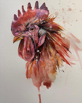 Ręcznie malowany obrazek " Kogut", ReinerArt
