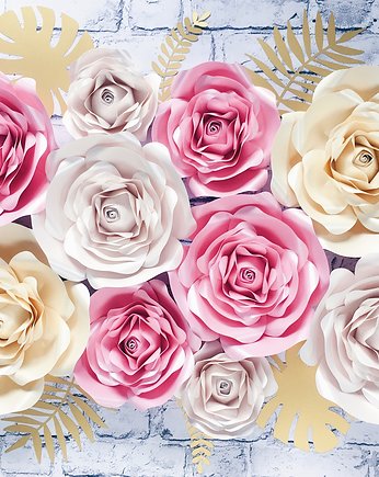 Zestaw duże kwiaty 3D - róże na ścianę, So cute So lovely