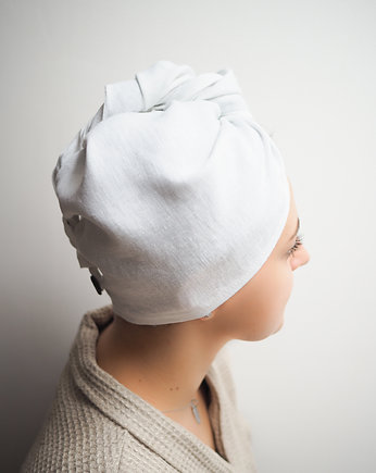 Lniany turban PURE WHITE, so linen!