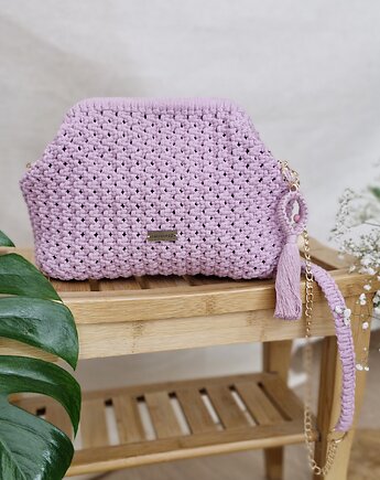 Elegancka torebka ze sznurka Bella - kwiat bzu, Damariz