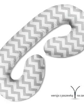 Poduszka ciążowa do spania i karmienia Szare zygzaki, Baby Love Decor