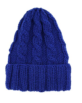 Czapka wełniana warkocze, WOOLLY
