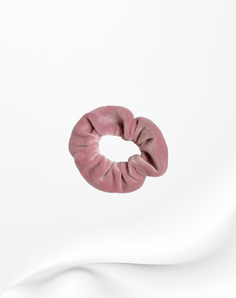 Scrunchie gumka frotka wąska welurowa różowa, Zdunetti