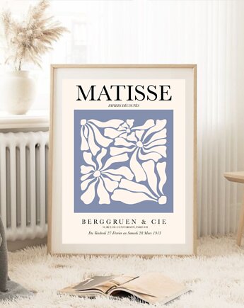 PLAKAT abstrakcyjny Matisse niebieski beżowy obraz, black dot studio
