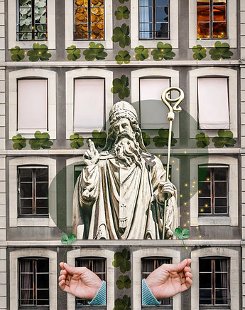 Plakat, kolaż St. Patric's Day, zfragmentow