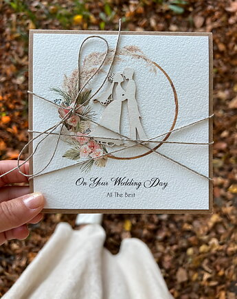 Kartka ślubna wedding card on your Wedding Day boho, sorte