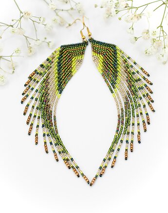 Kolczyki skrzydła dzięcioła zielonego, Tauriel Design