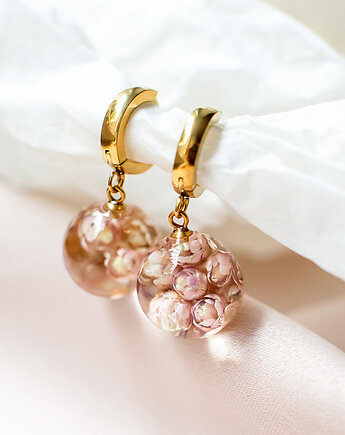 Kolczyki  z ozothamnusem, nature gift