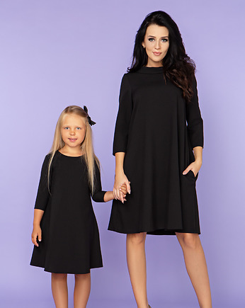 Komplet dla mamy i córki, sukienki, model 24, czarne, TESSITA