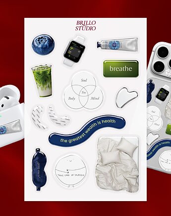 Zestaw naklejek 3D Wellness , brillo